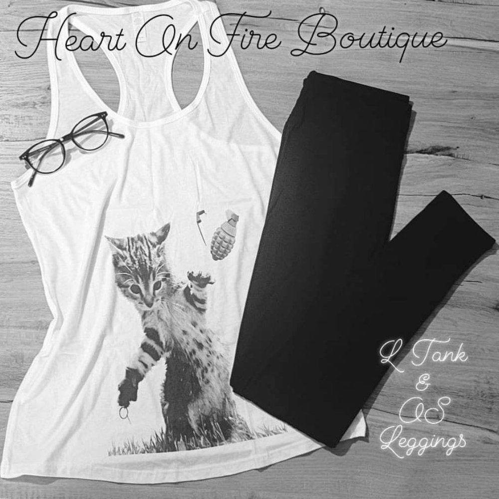 CAT TANK TOP,  Funny, Armed Animals